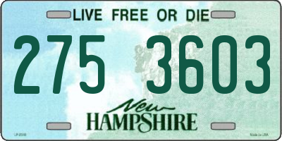 NH license plate 2753603