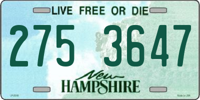 NH license plate 2753647