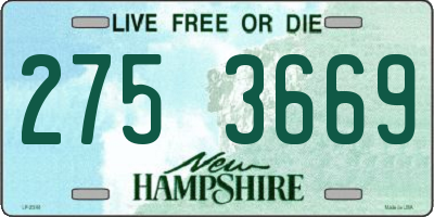 NH license plate 2753669