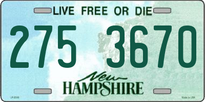 NH license plate 2753670