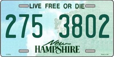 NH license plate 2753802