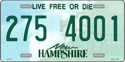 NH license plate 2754001