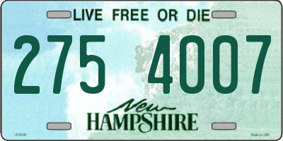 NH license plate 2754007