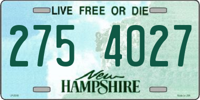 NH license plate 2754027