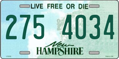 NH license plate 2754034