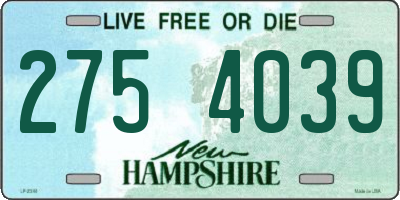 NH license plate 2754039