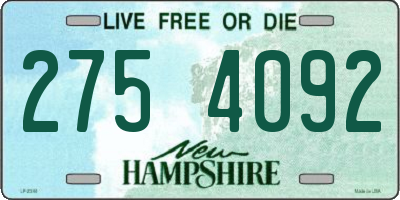 NH license plate 2754092