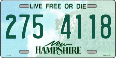 NH license plate 2754118