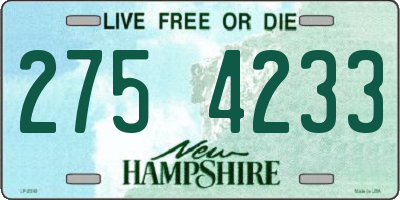 NH license plate 2754233