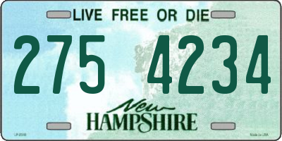 NH license plate 2754234