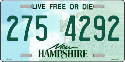 NH license plate 2754292