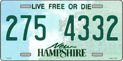 NH license plate 2754332