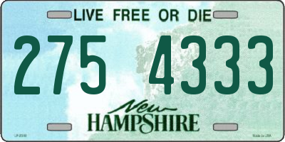 NH license plate 2754333