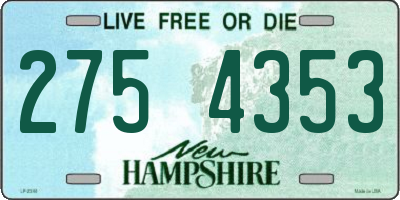 NH license plate 2754353
