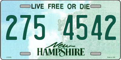 NH license plate 2754542