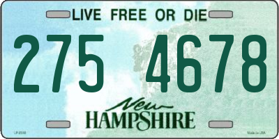 NH license plate 2754678