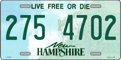 NH license plate 2754702