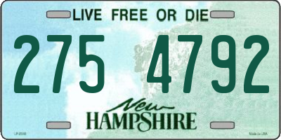 NH license plate 2754792