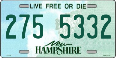 NH license plate 2755332