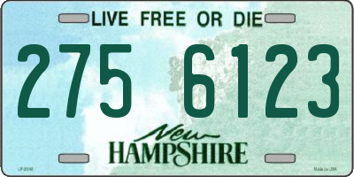 NH license plate 2756123