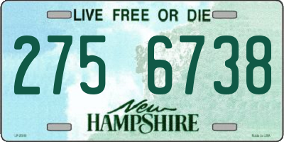NH license plate 2756738
