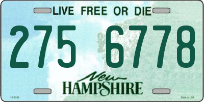 NH license plate 2756778