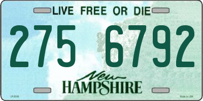 NH license plate 2756792