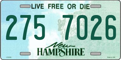 NH license plate 2757026