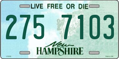 NH license plate 2757103