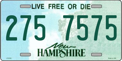 NH license plate 2757575