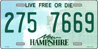 NH license plate 2757669