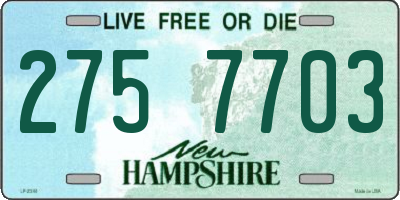 NH license plate 2757703