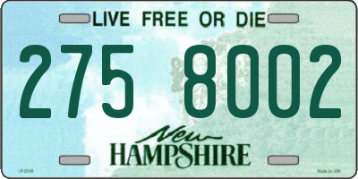 NH license plate 2758002