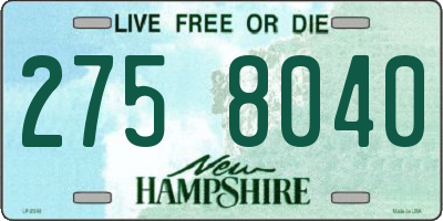 NH license plate 2758040