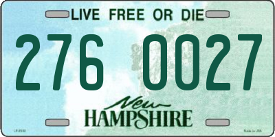 NH license plate 2760027