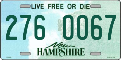 NH license plate 2760067