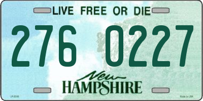 NH license plate 2760227