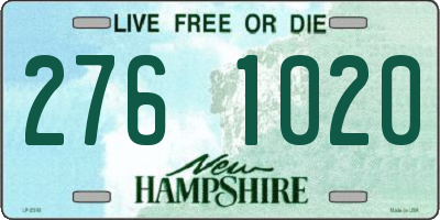 NH license plate 2761020