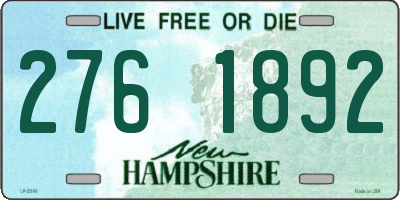 NH license plate 2761892