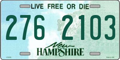 NH license plate 2762103