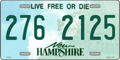 NH license plate 2762125