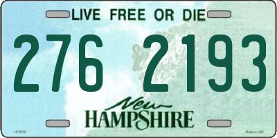 NH license plate 2762193