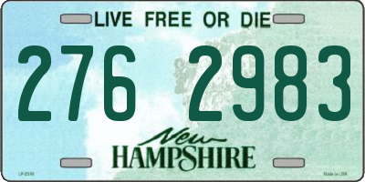 NH license plate 2762983