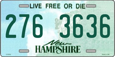 NH license plate 2763636
