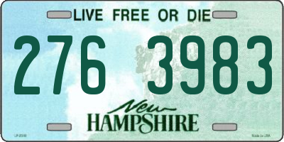 NH license plate 2763983