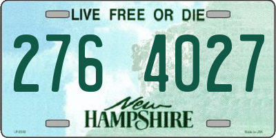 NH license plate 2764027