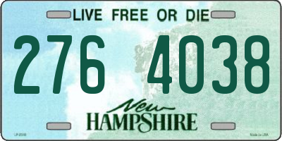 NH license plate 2764038