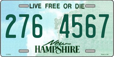 NH license plate 2764567