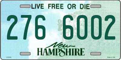 NH license plate 2766002