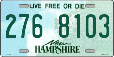 NH license plate 2768103